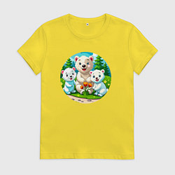 Женская футболка Белые медведи летом