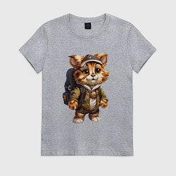 Женская футболка Тигрёнок-турист