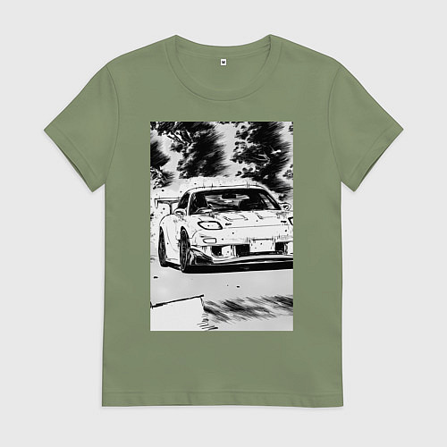 Женская футболка Mazda rx-7 автомобиль гоночный / Авокадо – фото 1