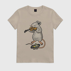 Женская футболка Мышонок скрипач