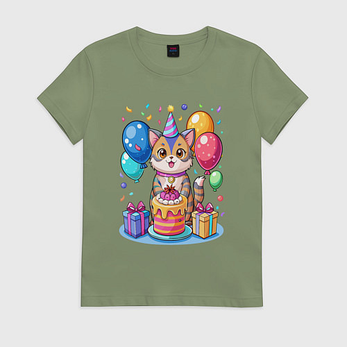 Женская футболка День рождения кота / Авокадо – фото 1