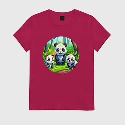 Женская футболка Панды в бамбуковом лесу