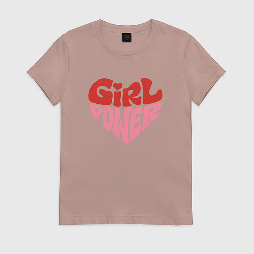 Женская футболка Girl Power / Пыльно-розовый – фото 1