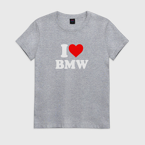 Женская футболка I love my BMW / Меланж – фото 1