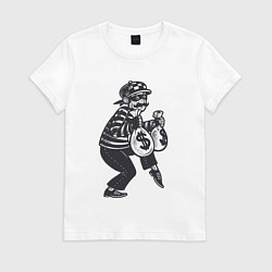 Женская футболка Вор с мешками денег