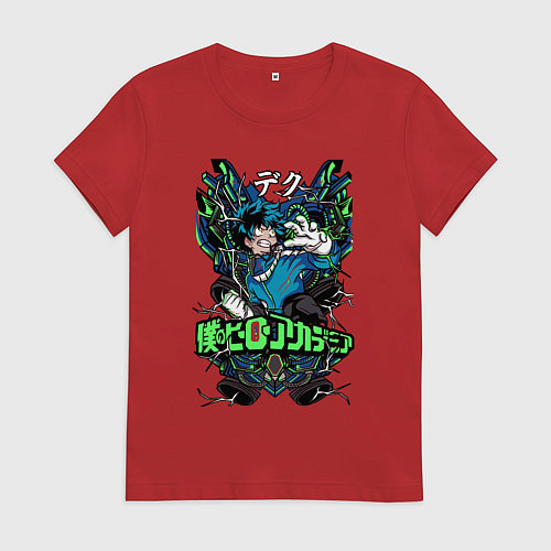 Женская футболка Моя геройская академия главный герой Деку / Красный – фото 1