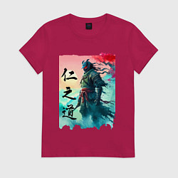 Женская футболка Japanese samurai - ghost of Tsushima sketch
