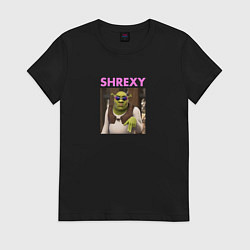 Футболка хлопковая женская Shrexy Шрэк, цвет: черный
