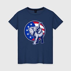 Женская футболка USA elephant