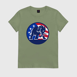 Женская футболка Слон - США