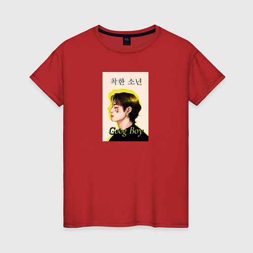 Женская футболка Техен хороший мальчик / Красный – фото 1