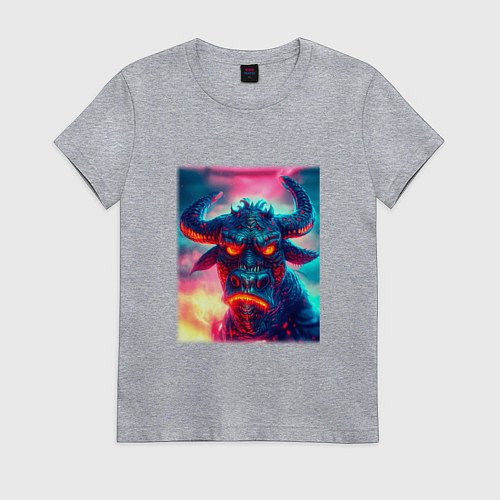 Женская футболка Мощный бычок / Меланж – фото 1