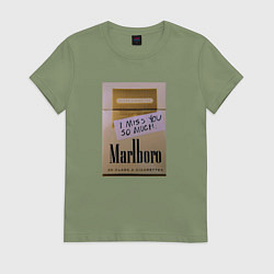 Женская футболка I miss you - Мальборо голд