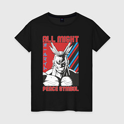 Женская футболка Моя геройская академия All Might pease symbol