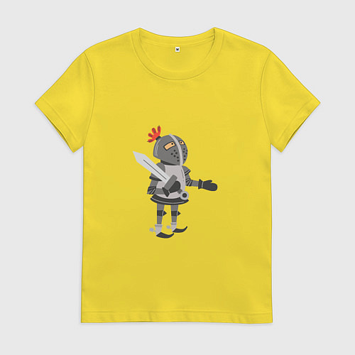 Женская футболка Рыцарь с мечом в полный рост / Желтый – фото 1