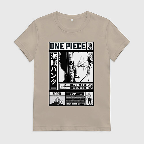 Женская футболка Легендарный Зоро - Ван Пис / Миндальный – фото 1