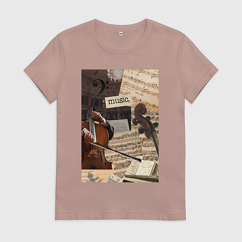 Женская футболка Музыка эстетика / Пыльно-розовый – фото 1