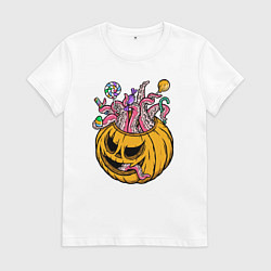 Женская футболка Осьминог в тыкве