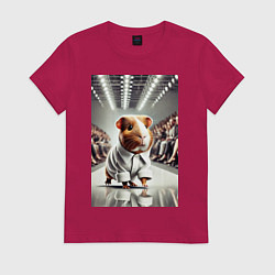 Женская футболка Морская свинка милая - показ мод животных