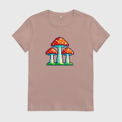 Женская футболка Пиксельные мухоморы
