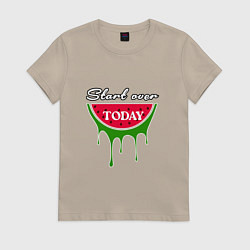 Женская футболка Долька арбуза и надпись