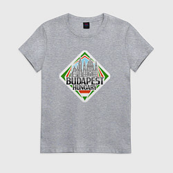 Футболка хлопковая женская Венгрия Будапешт, цвет: меланж