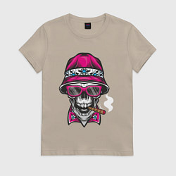 Женская футболка Череп в панаме