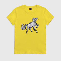 Футболка хлопковая женская Рыбоконь, цвет: желтый