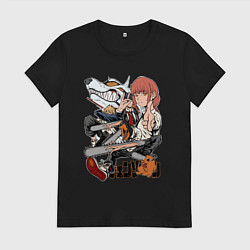 Женская футболка Человек-бензопила Макима Аки Пауэр Денджи Почита Л