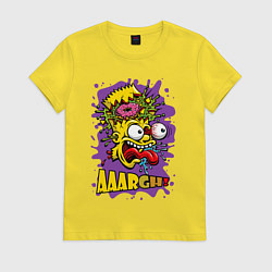 Женская футболка Симпсон - Взрыв мозга от доната и крик