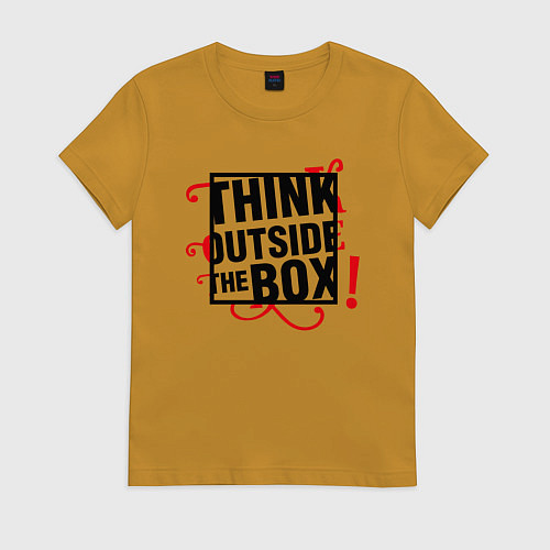 Женская футболка Мыслите нестандартно / Горчичный – фото 1