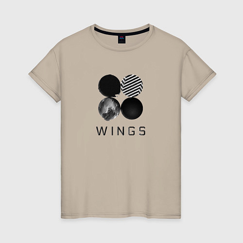 Женская футболка BTS Wings / Миндальный – фото 1