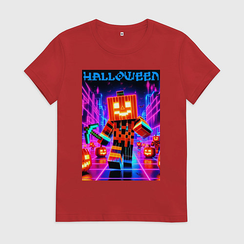 Женская футболка Halloween is coming - neon glow collaboration / Красный – фото 1