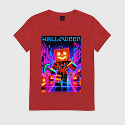 Женская футболка Halloween is coming - neon glow collaboration