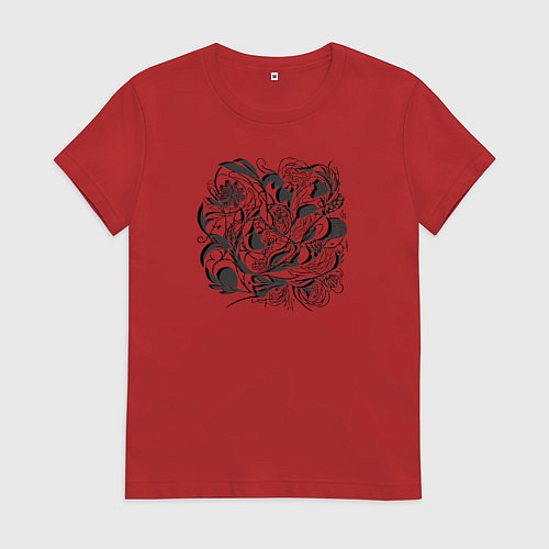 Женская футболка Органические линии / Красный – фото 1