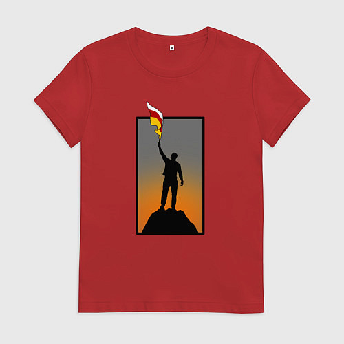 Женская футболка Человек с осетинским флагом / Красный – фото 1