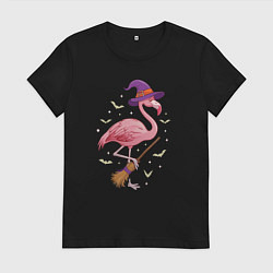 Женская футболка Фламинго хэллоуин