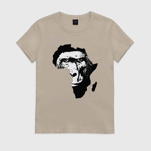 Женская футболка Обезьяна в Африке / Миндальный – фото 1