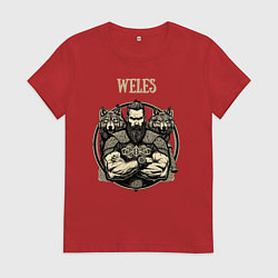 Женская футболка Бог Велес волки - скандинавский узор фенрир