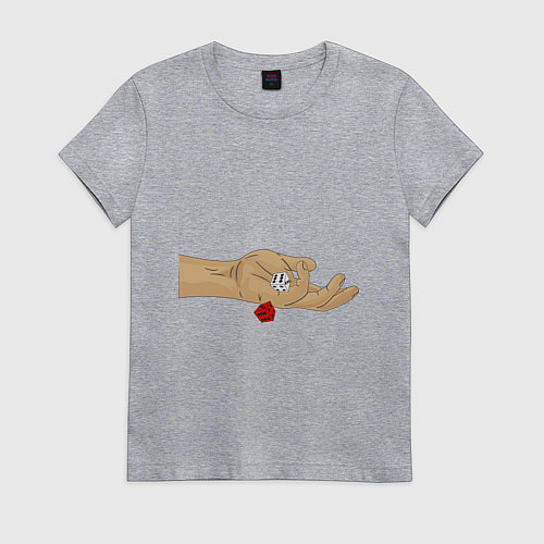 Женская футболка Игра в кости / Меланж – фото 1