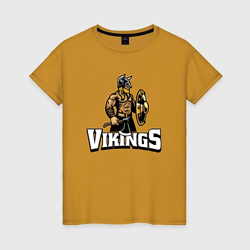 Женская футболка Vikings team / Горчичный – фото 1