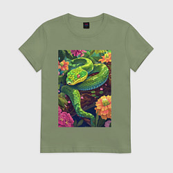 Женская футболка Тропическая змея