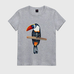 Женская футболка Тукан на толстой ветке