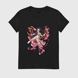 Женская футболка Красивая боевая Незуко - Demon slayer