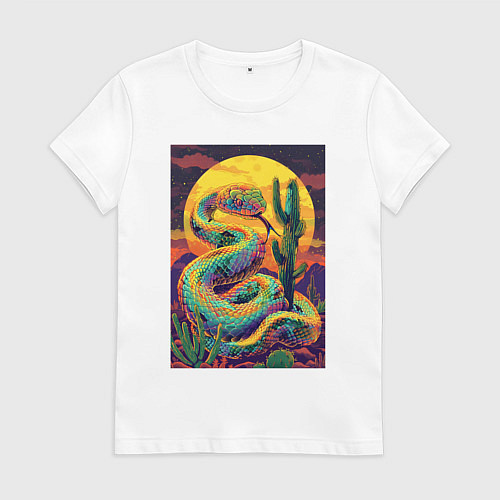 Женская футболка Змея на закате / Белый – фото 1
