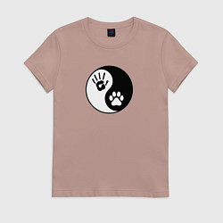 Женская футболка Инь ян символ квадробика