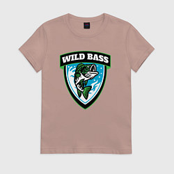 Женская футболка Wild bass fishing