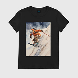 Женская футболка Горные лыжи спортсмен