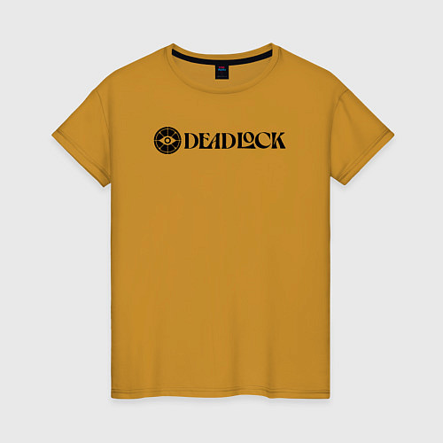 Женская футболка Deadlock white logo / Горчичный – фото 1