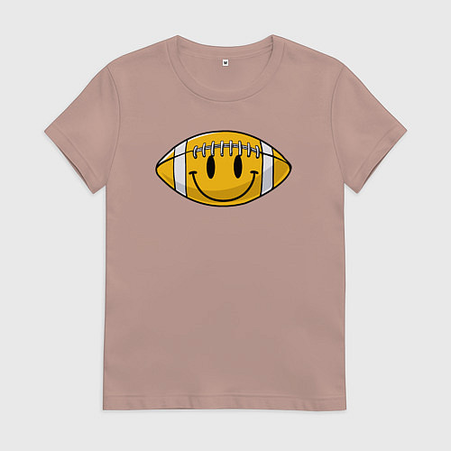 Женская футболка Регби мяч / Пыльно-розовый – фото 1